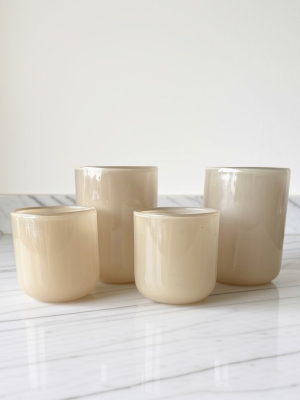 Set/5 Glass Candle Holders